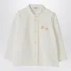 Il Gufo White Shirt With Bear Embroidery In Neutral