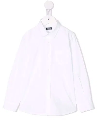 IL GUFO WHITE SHIRT WITH PATCH POCKET ON THE CHEST IN COTTON BOY