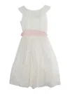 Il Gufo Belted Flared Dress In White