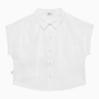Il Gufo Stretch Cotton Poplin Cropped Shirt In White