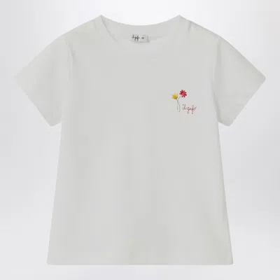 Il Gufo Kids' White T-shirt With Embroidered Logo