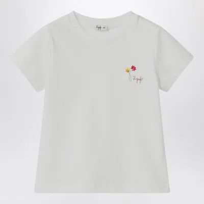 IL GUFO WHITE T-SHIRT WITH EMBROIDERED LOGO