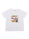 IL GUFO WHITE T-SHIRT WITH PRINTS