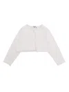 Il Gufo Short Wrap Cardigan White Milk In White