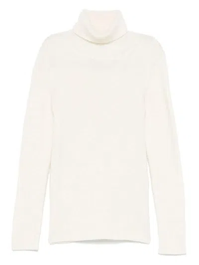 IL GUFO WHITE WOOL BLEND TURTLENECK SWEATER