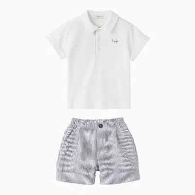 IL GUFO WHITE/BLUE COTTON SUIT