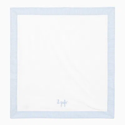 Il Gufo White/light Blue Cotton Cover With Logo