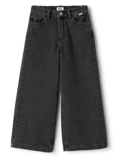 Il Gufo Kids' Wide-leg Jeans In Black