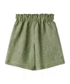 Il Gufo Sage Green Linen Bermuda Shorts In Green