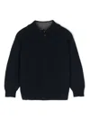 Il Gufo Ribbed-trim Zip-up Cardigan In Blue