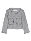 Il Gufo Lurex Tweed Cotton Blend Jacket In Neutrals