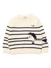 Il Gufo Zebra Motif Crewneck Jumper In Neutral