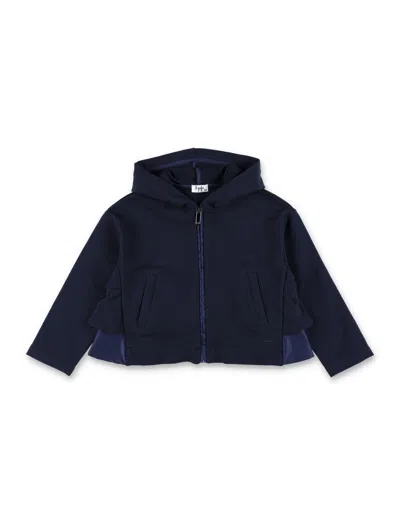 Il Gufo Kids' Zip Hoodie Fleece Rouge In Blue