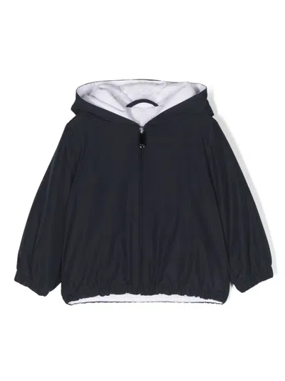 Il Gufo Babies' Zip-up Hooded Jacket In Blue