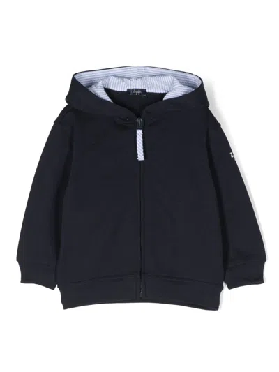Il Gufo Babies' Zipped-up Hooded Jacket In Blue