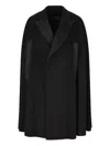 Il Tabarro Double-breasted Wool Cape In Black