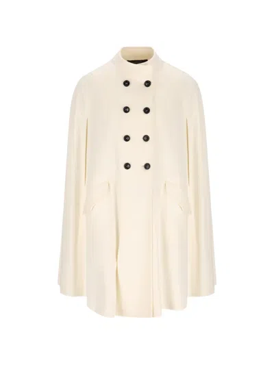 Il Tabarro Hepburn Double-breasted Cape In Neutral