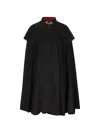 Il Tabarro Layered-panel Hook-fastening Cape In Black