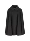 Il Tabarro Peter Pan-collar Flared Cape In Black