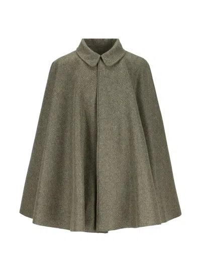 Il Tabarro Single-breasted Virgin-wool Cape In Green
