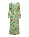 Il The' Delle 5 Woman Midi Dress Green Size 4 Polyester, Elastane In Green