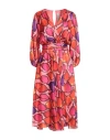 Il The' Delle 5 Woman Midi Dress Pink Size 8 Polyester In Multi