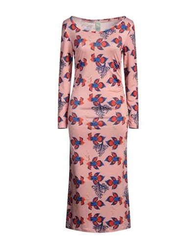Il The' Delle 5 Woman Midi Dress Pink Size 4 Polyester, Elastane