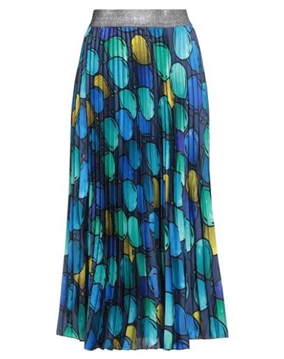 Il The' Delle 5 Woman Midi Skirt Blue Size 6 Polyester In Multi