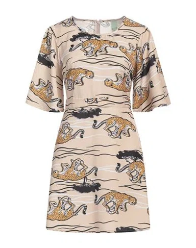 Il The' Delle 5 Woman Mini Dress Beige Size 2 Polyester