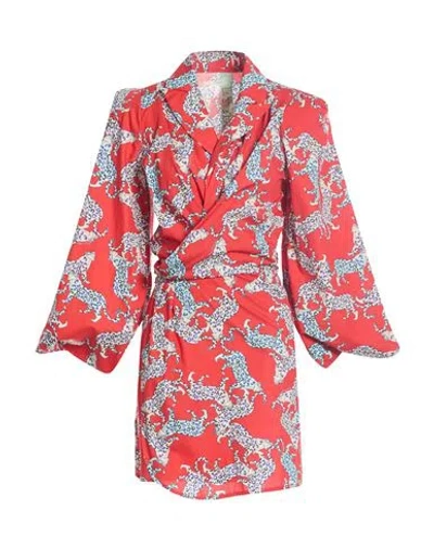 Il The' Delle 5 Woman Mini Dress Red Size 8 Cotton