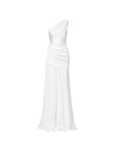 Il Volo Aeris One-shoulder Draped Dress In White