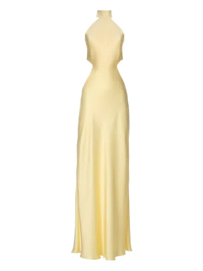 Il Volo Amina Halter-neck Cut-out Maxi Dress In Yellow