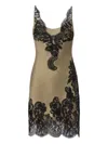Il Volo Cara Lace-detail Mini Dress In Brown