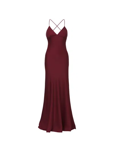 Il Volo Isla Criss-cross Strap Dress In Burgundy