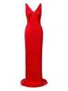 Il Volo Lavina V-neck Maxi Dress In Red