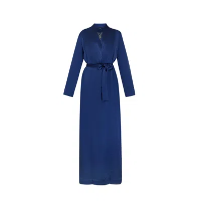 Il Volo Women's Blue Sapphire Long Silk Robe