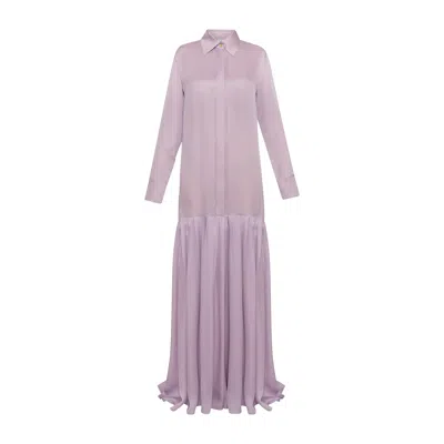 Il Volo Women's Pink / Purple Lylia Silk Shirt Dress In Pink/purple