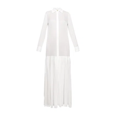 Il Volo Women's White Dove Silk Shirt Dress