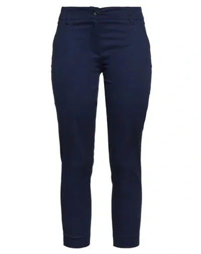 Il' Ya Woman Pants Navy Size 14 Cotton, Rubber In Navy Blue