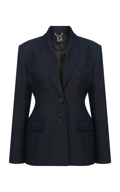 Ila Adele Cotton Blend Blazer In Blue