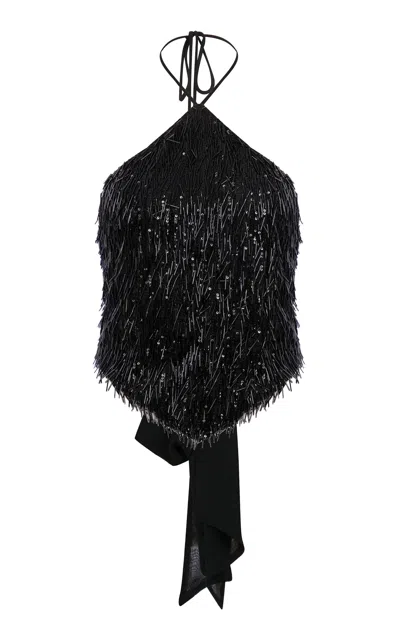 Ila Alexa Sequined Bandana Tank Top In Black