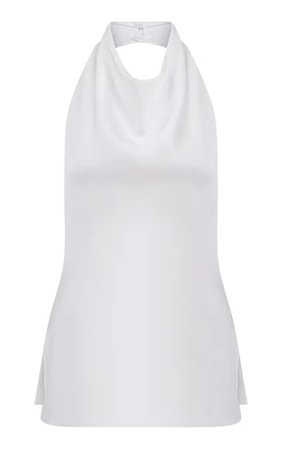 Ila Anika Open Back Satin Top In White