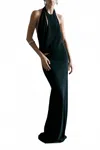 Ila Anya Cowl-neck Maxi Jersey Dress In Black In Green