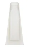Ila Arielle Cape-detailed Crepe Maxi Dress In White