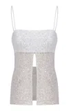 Ila Asita Split-front Sequined Tank Top In White