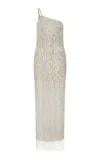 Ila Blaize Asymmetric Beaded Maxi Dress In Yellow