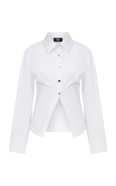 Ila Cara Cotton Blend Shirts In White
