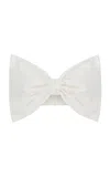 Ila Cate Taffeta Bow Crop Top In White