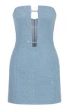 Ila Charlotte Embellished Denim Mini Dress In Blue
