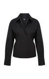 Ila Colette Cotton Blend Shirt In Black